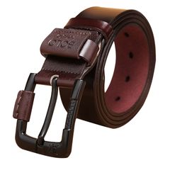 Men's Belt, Leather Business Belt, Young Men's Pin Buckle Belt, Men's Belt, Leather Business Belt, Young Men's Pin Buckle belt  Belts  Men's Belt, Leather Business Belt, Young Men' Brown 125cm