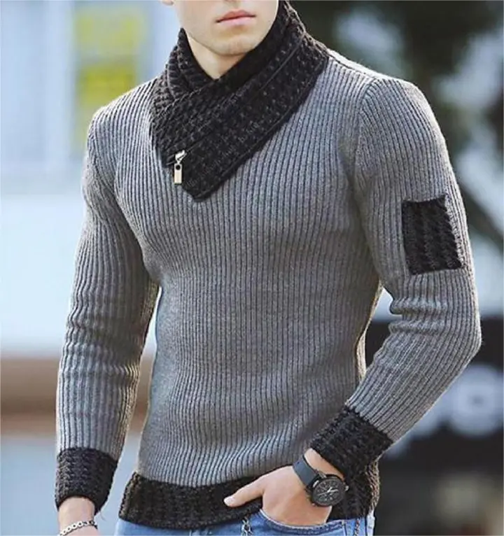 Sweaters & Cardigans Autumn And Winter Large Size Men's Sweater Pullover Long Sleeves Fashion Simple Personality All Urban Neck High Neck Men's Knitwear