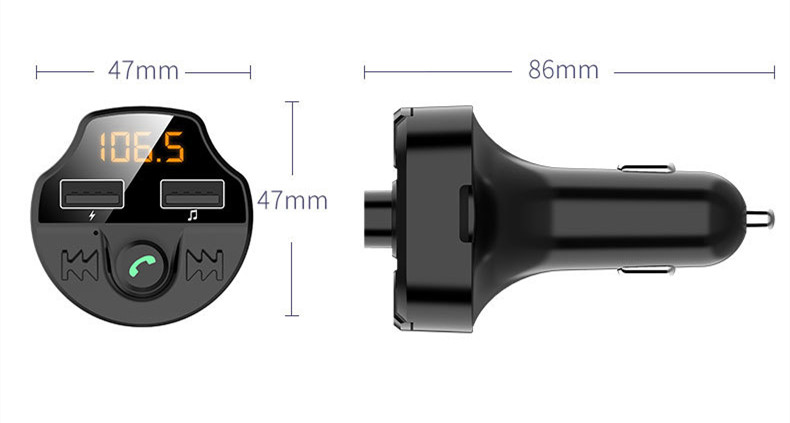 FM Transmitter Aux Modulator Bluetooth Car Audio MP3 Player 3.1A Quick Charge Dual USB Car Charger
