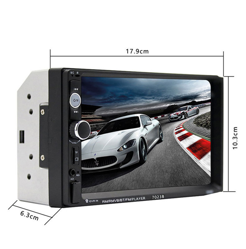 2 Din Car Radio,7 Inch HD 1080P Touch Screen Head Unit,Car Receiver MP5/4/3 Video BT Player (7023B)