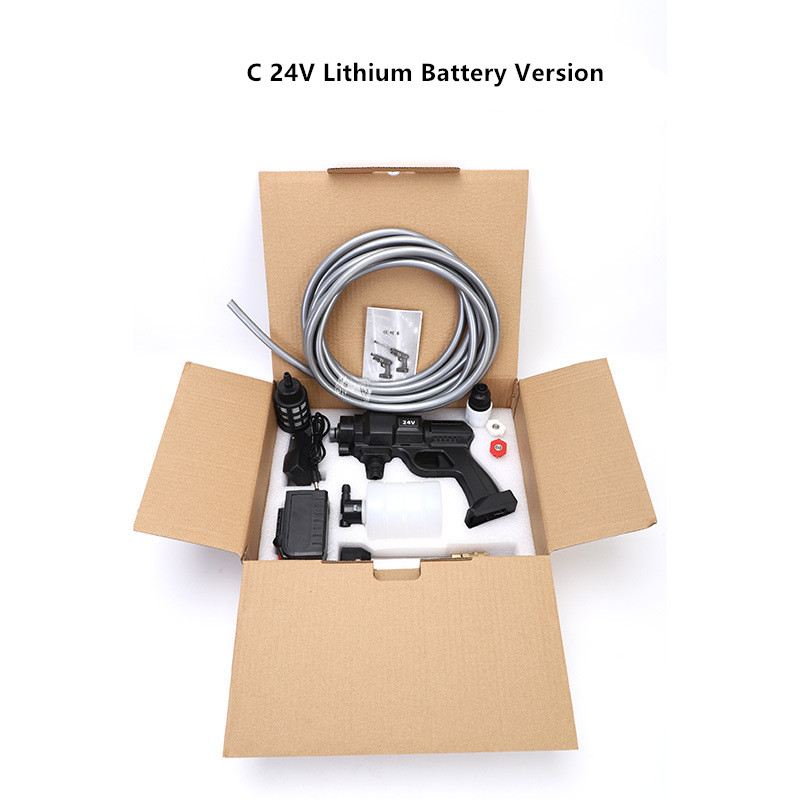 24V Electric Pressure Car Washer, Portable Cordless Pressure Cleaner Set Equipment with Li-Ion Battery