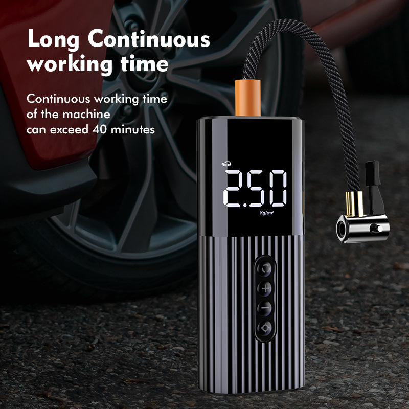 Portable Air Compressor Rechargeable Multipurpose Electric Air Pump with LED Light Digital Tire Pump