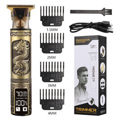 New WaterProof Professional Electric Shaver for Men Razor for Men Mower Beard Trimmer Barber Shaving Machine T9 Hair Clipper dragon as picture