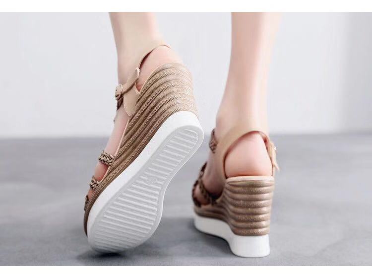 Women Roman Sandals Buckle Peep-Toe Flat Shoes Boohoo Sandals Summer Flat Sandals