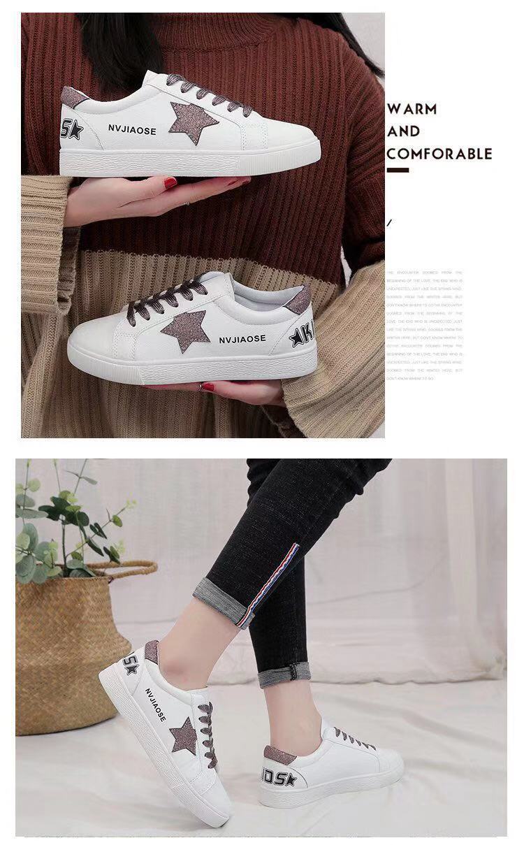 Women Sneakers Glitter Star Shoes Star Side Fashion Sneaker