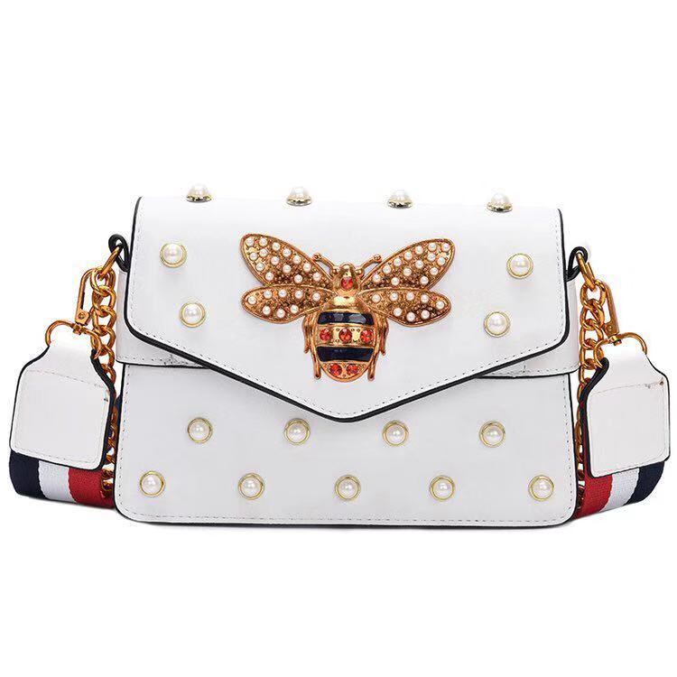 Women Luxury Designer Messenger Leather Shoulder Bag Diamond Little Bee Woman Handbags Strap Bags