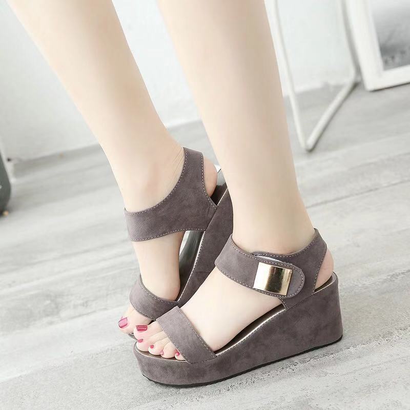 Women's Open Toe Ankle Strap Scrappy Open Toe Espadrille Platform Wedge Sandals