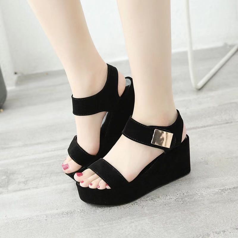 Women's Open Toe Ankle Strap Scrappy Open Toe Espadrille Platform Wedge Sandals