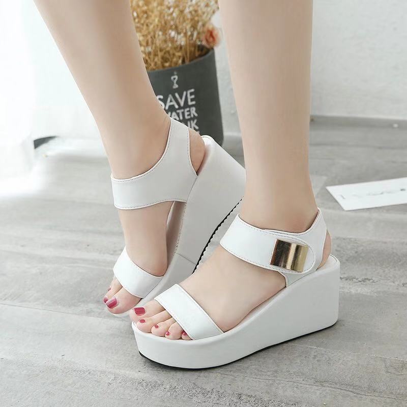 Women's Open Toe Ankle Strap Scrappy Open Toe Espadrille Platform Wedge Sandals