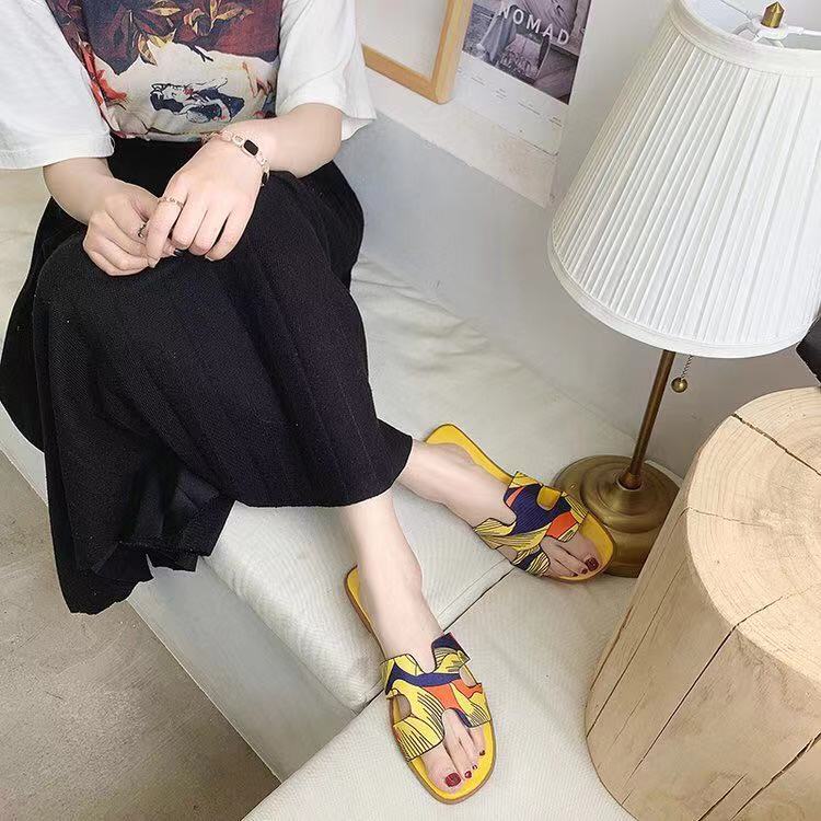 Luxury Brand 2021 New Summer Slippers, Women Slides H word Hollow Out/ Home Indoor, Outdoor
