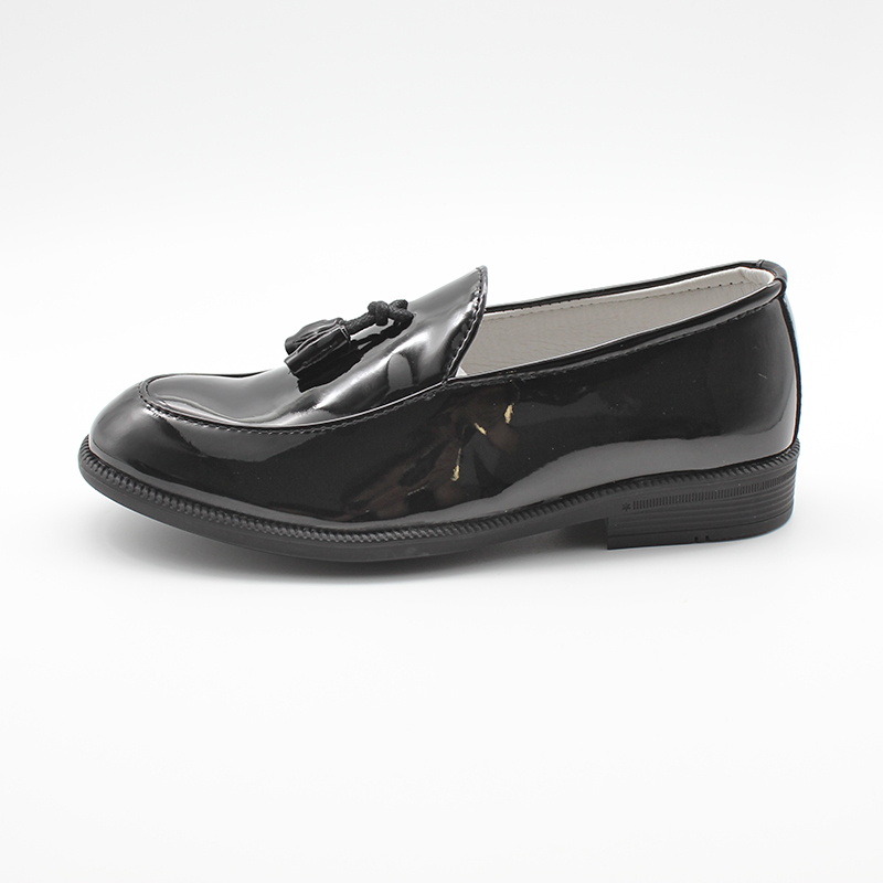 Boys Shoes Slip On Formal Patent Faux Leather Loafers Kids Dress Shoes Tassel Wedding Shoe