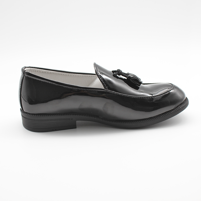Boys Shoes Slip On Formal Patent Faux Leather Loafers Kids Dress Shoes Tassel Wedding Shoe