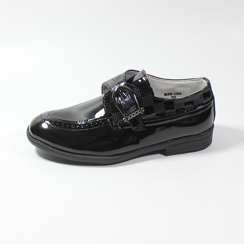 Boys Slip On Smart Fashion Buckle Shoes Boy&apos;s Dress Shoes Patent Leather Shoes For Children
