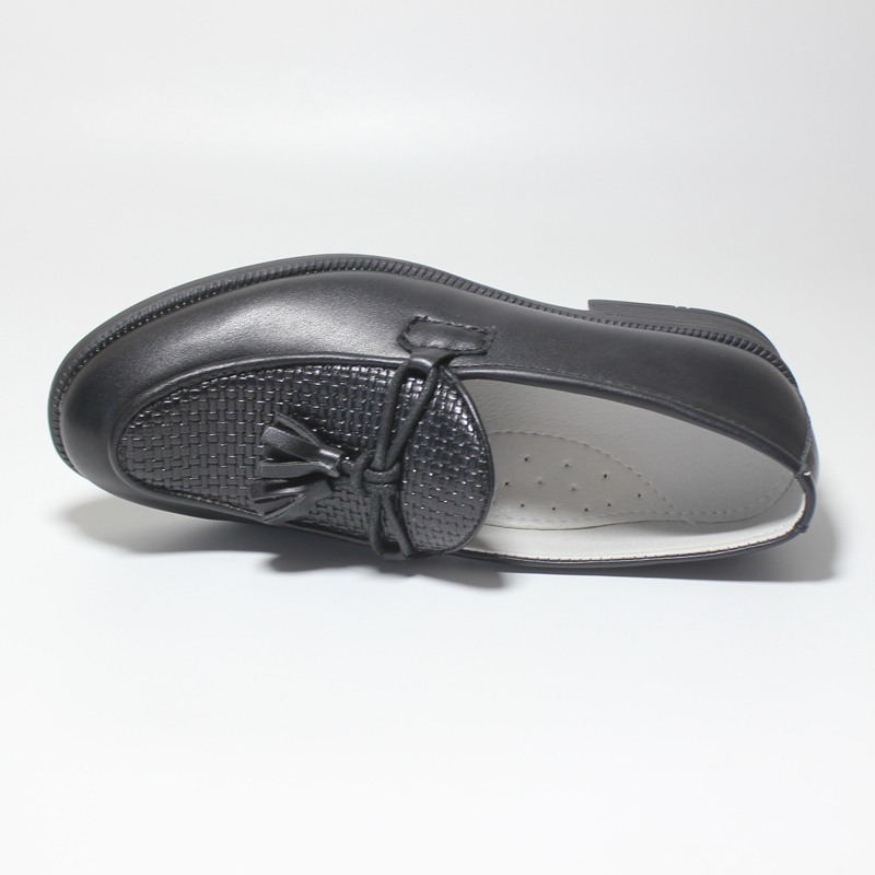 Boys Shoes With Tassel Matte Black PU Leather Loafer Slip on Embossing Moccasins For Kids Boy Dress Shoe Italian Breathable