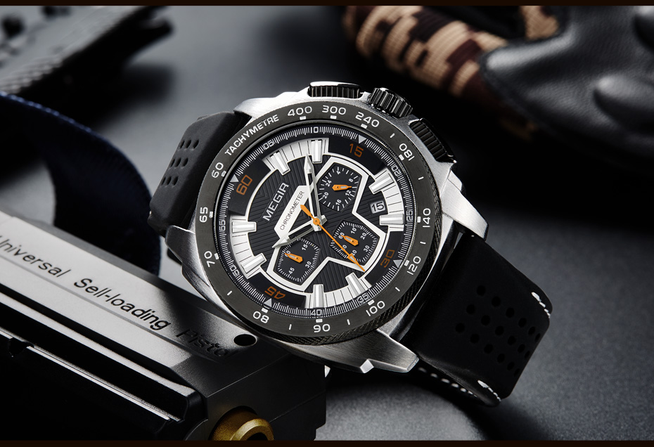 Casual Watches Silicone Band Waterproof Military Chronograph Sport Watch Army Quartz Wristwatches