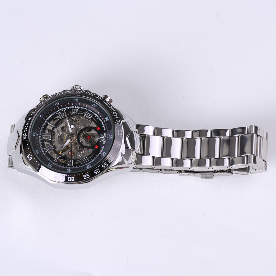 Luxury Watch Men Skeleton Mechanical Watch Gold Skeleton Sports Watch Mens Stainless Steel Straps