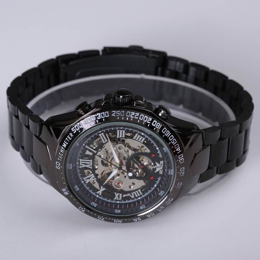 Luxury Watch Men Skeleton Mechanical Watch Gold Skeleton Sports Watch Mens Stainless Steel Straps
