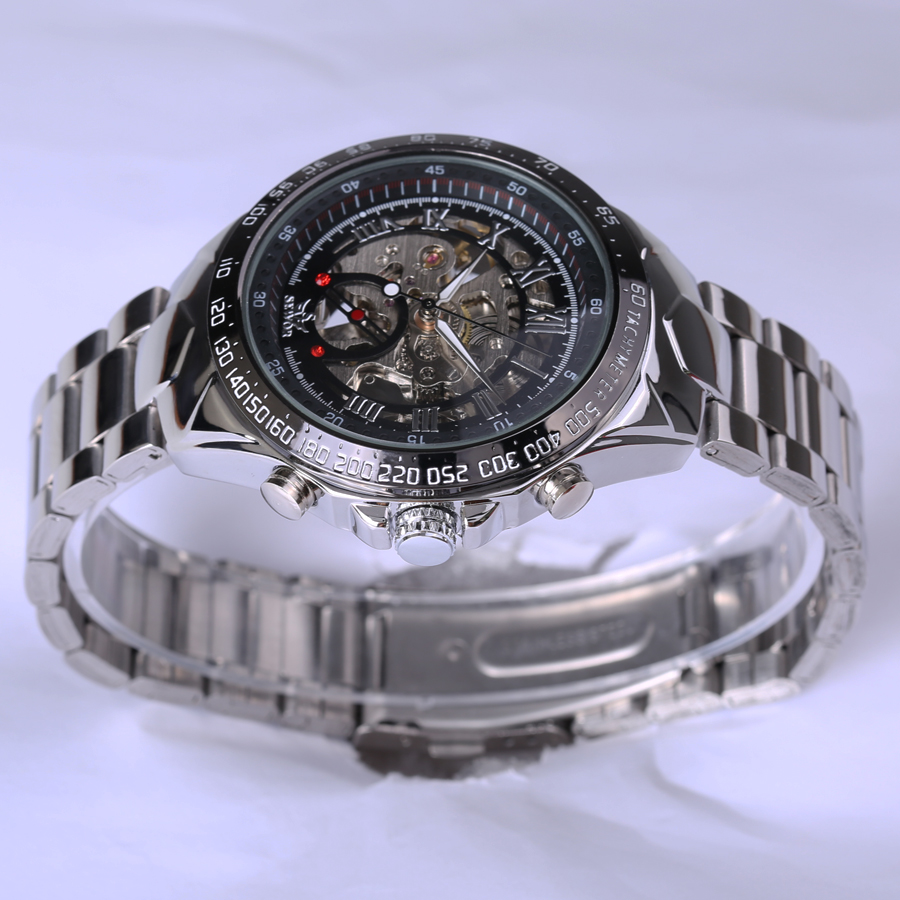 Luxury Watch Men Skeleton Mechanical Watch Gold Skeleton Sports Watch Mens Stainless Steel Straps