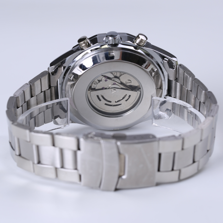 Skeleton Sport Men Watches Automatic Mechanical Military Watch Men Stainless Steel Strap