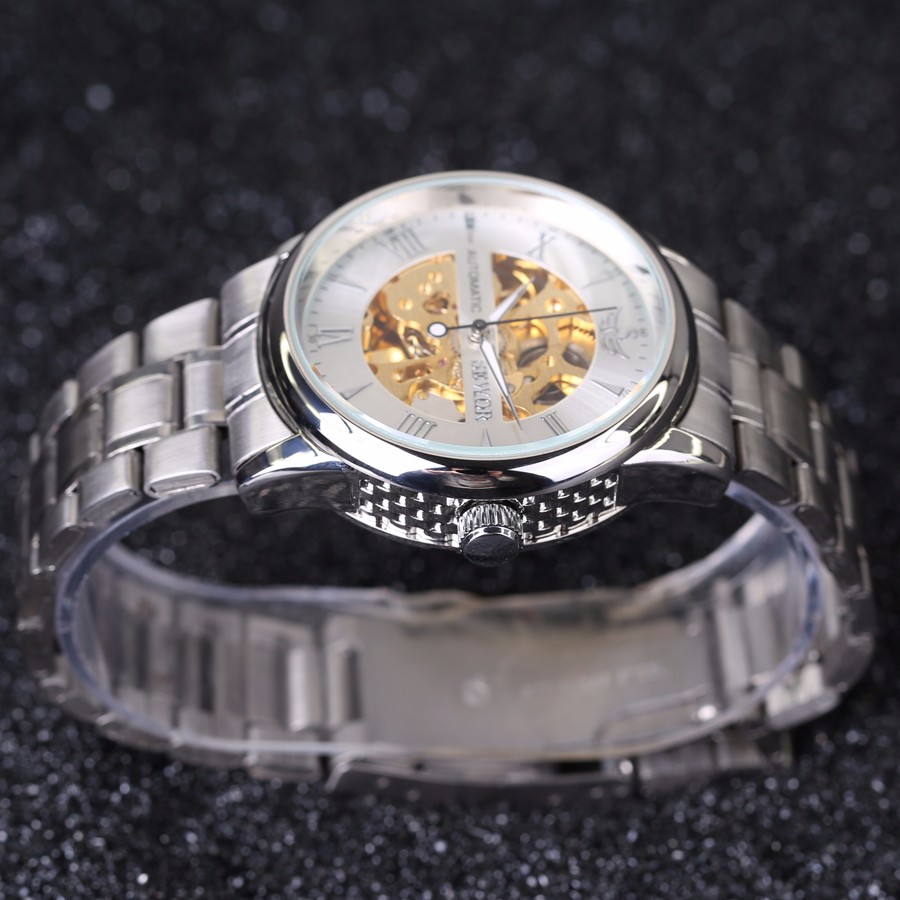 Men Watch Automatic self-wind Watch Full Stainless Steel Gold Watch Fashion Clock Men's Dress