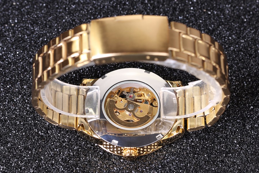 Men Watch Automatic self-wind Watch Full Stainless Steel Gold Watch Fashion Clock Men's Dress