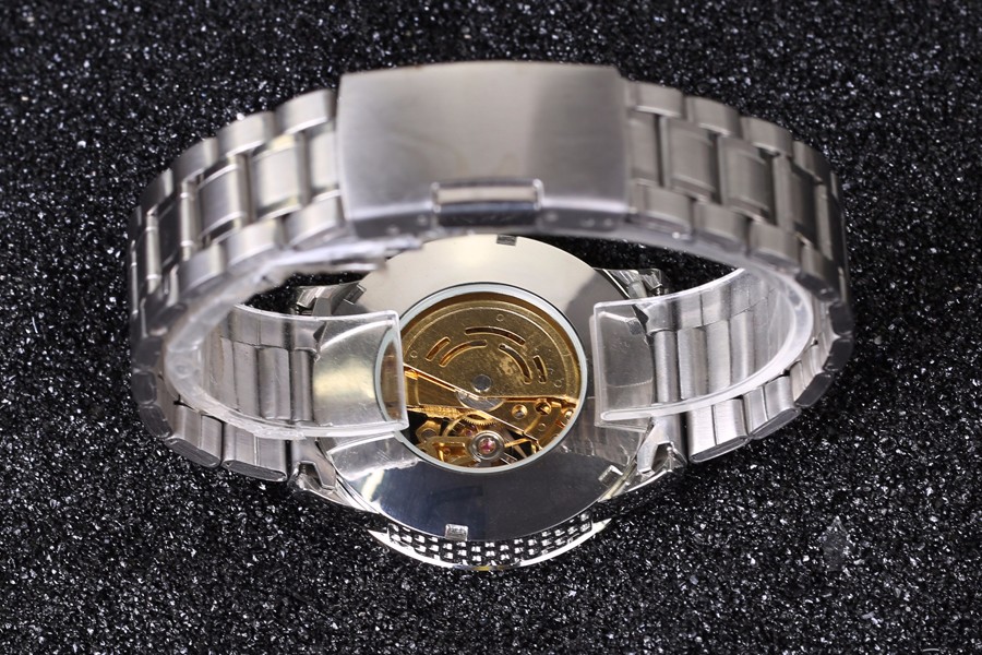 Men Watch Automatic self-wind Watch Full Stainless Steel Gold Watch Fashion Clock Men's Dress