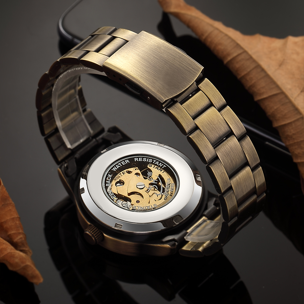 Skeleton Mechanical Watch Men Automatic Watches Sport Luxury Top Brand Steel Watch