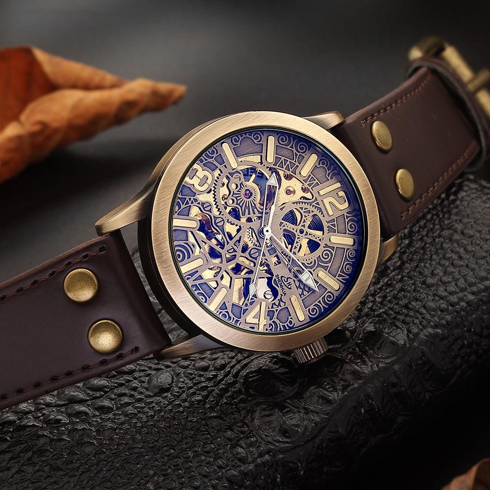 Skeleton Mechanical Watch Men Automatic Watches Sport Luxury Top Brand Steel Watch