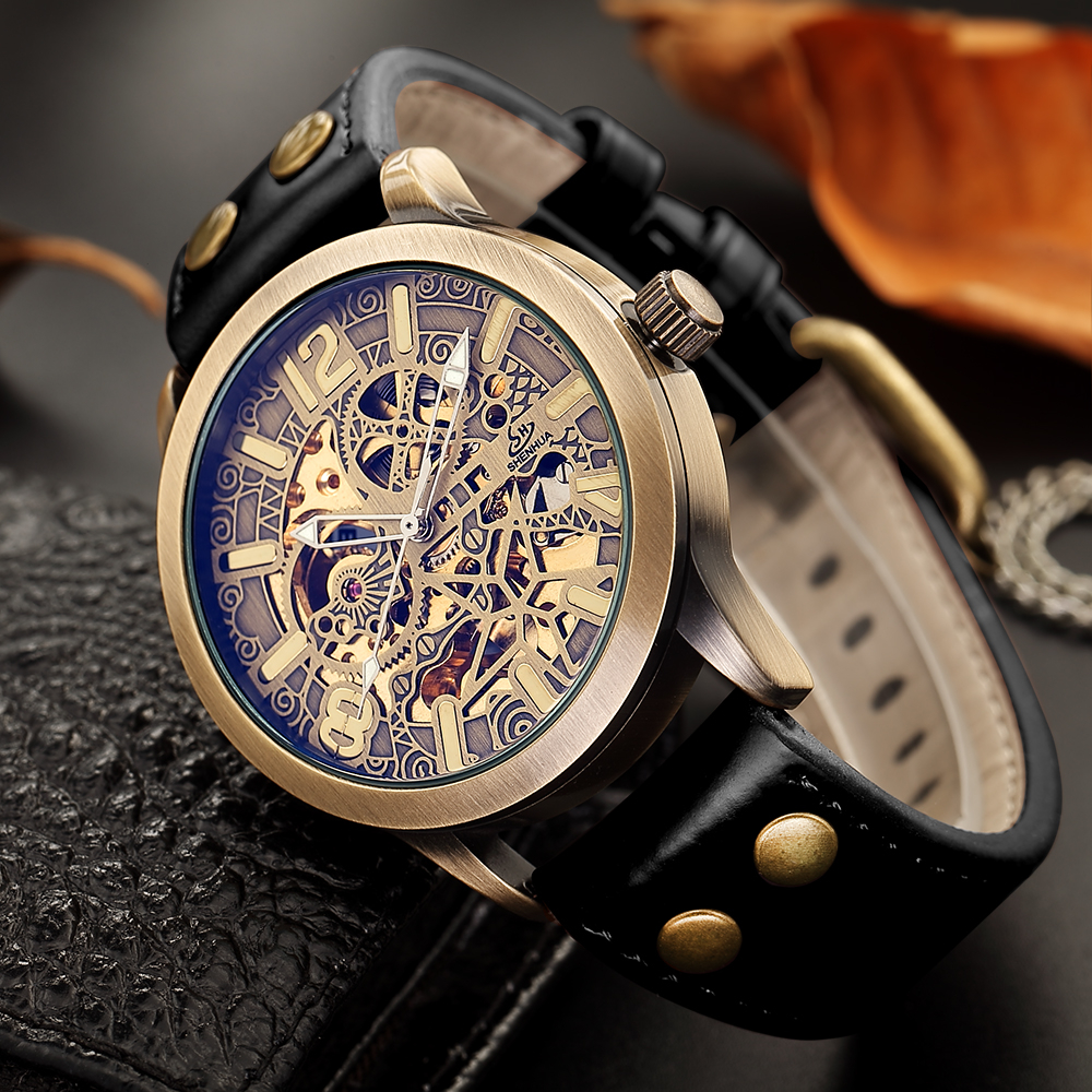 Skeleton Mechanical Watch Men Automatic Watches Sport Luxury Top Brand Steel Watch