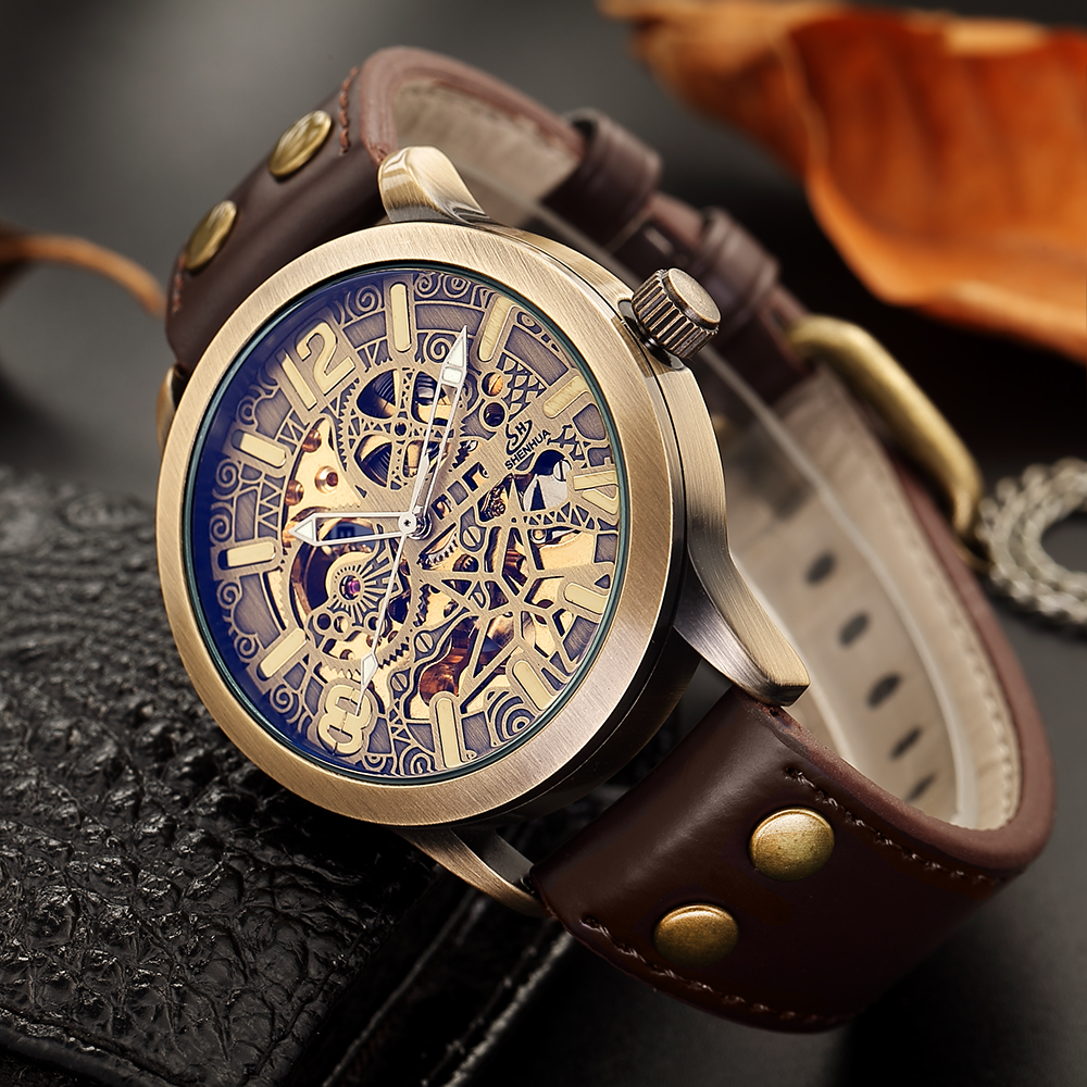 Skeleton Mechanical Watch Men Automatic Watches Sport Luxury Top Brand Steel Watch