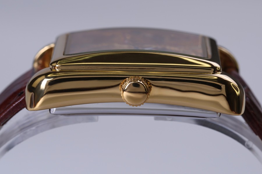 Vintage Series Men's Watch Brown Leather Mechanical Skeleton Watches Top Gold Dial Luxury Wristwatch