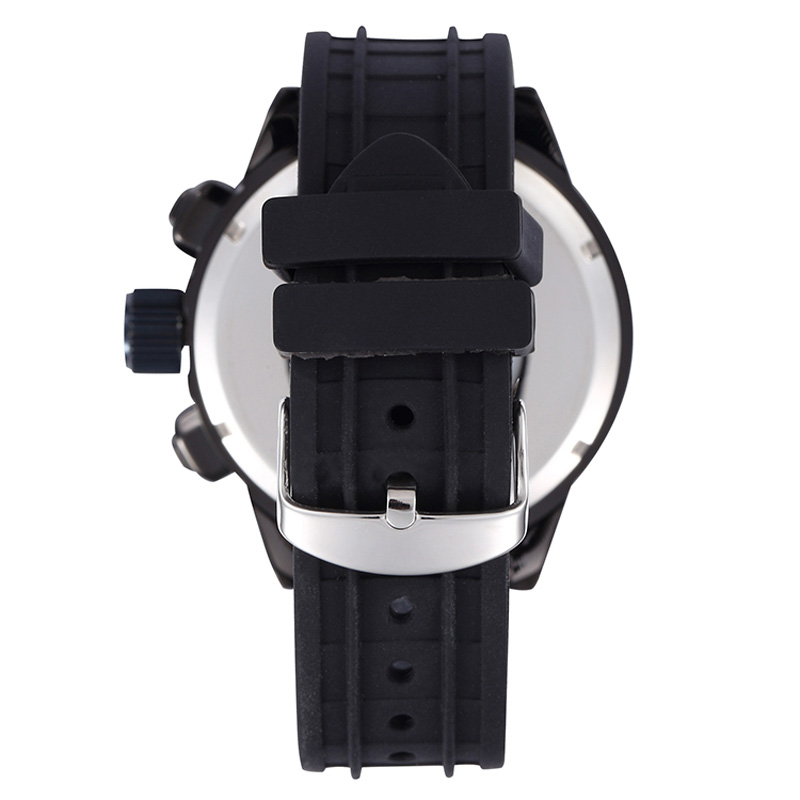 Mechanical Watches Men Male Shockproof Waterproof Big Face Rubber Band Automatic Skeleton Watch