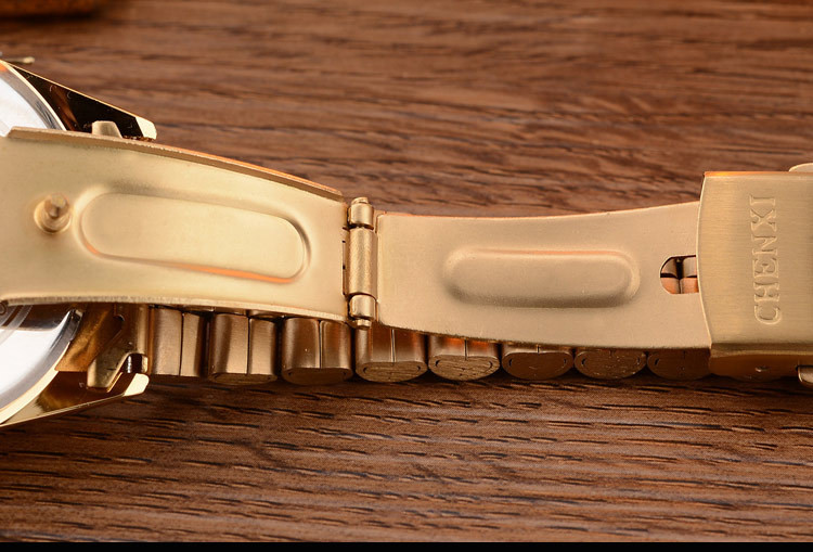Men Gold Watch Male Stainless Steel Quartz Golden men&apos;s Wristwatches Quartz-Watches Gift Clock