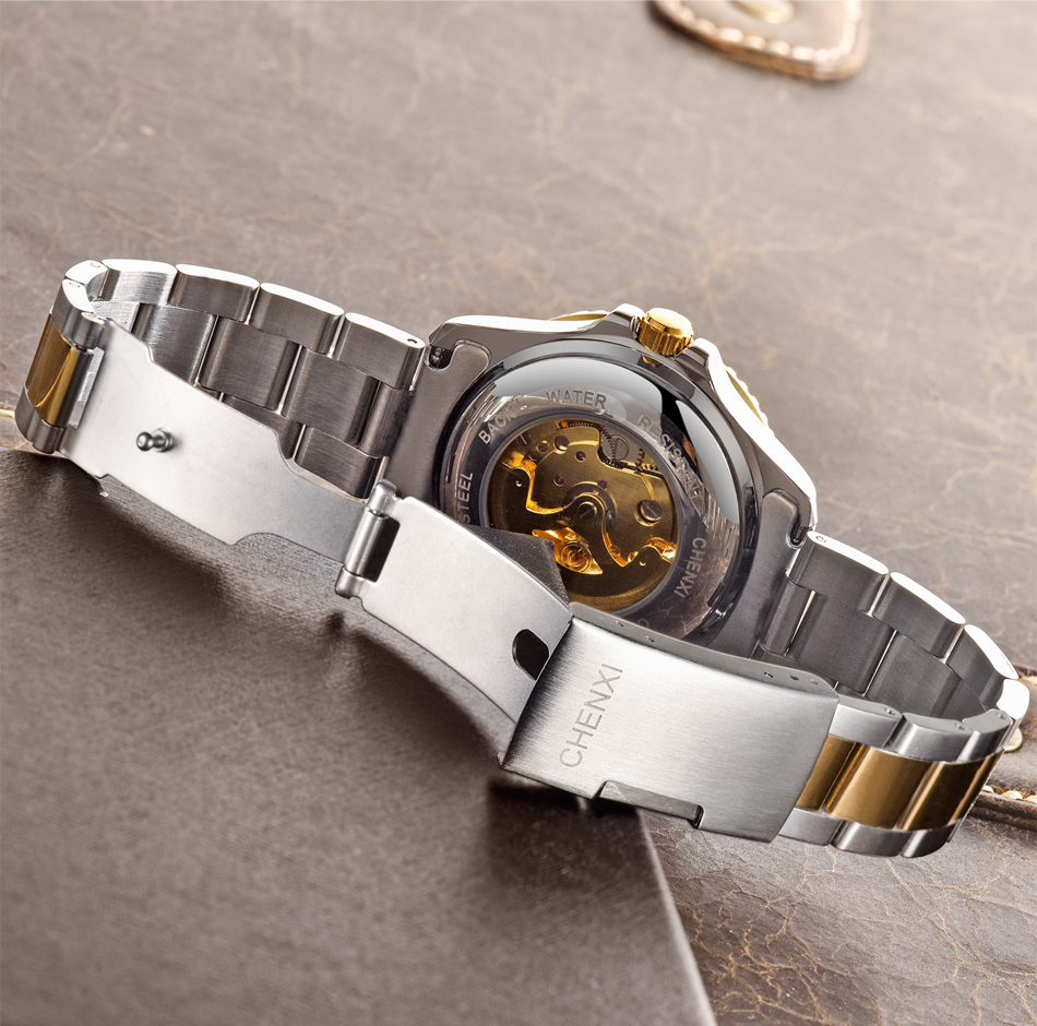 Hollow automatic mechanical watch cross-border fashion waterproof men's watch Steel belt watch