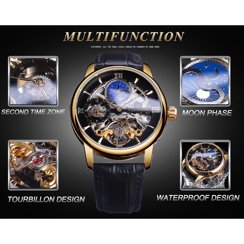 Men's automatic mechanical watch moon phase independent second hand tourbillon mechanical watch
