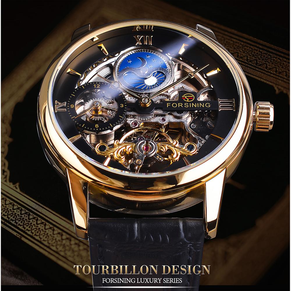 Men's automatic mechanical watch moon phase independent second hand tourbillon mechanical watch