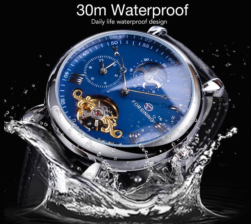 Men's automatic mechanical watch moon phase independent second hand tourbillon mechanical watch