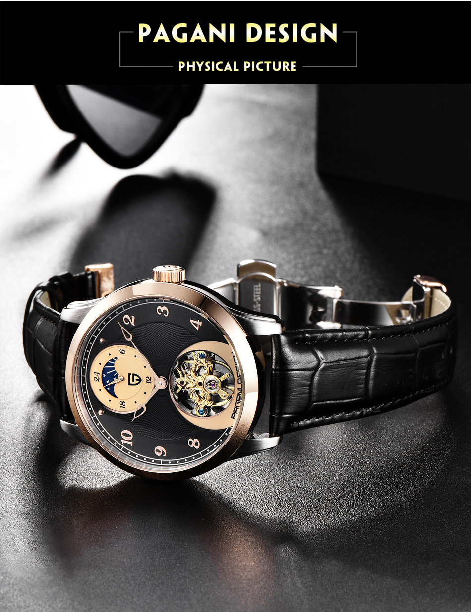 Mens Watches 2020 Luxury Mechanical Tourbillon Hand Wind Watch Men Sapphire Waterproof Watch