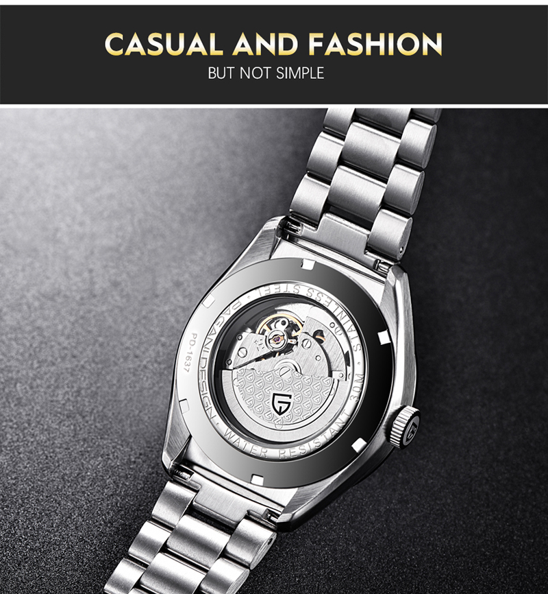 men's watches Luxury mechanical Watch fashion business stainless steel Automatic Date Clock