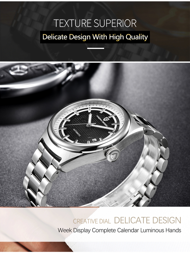 men's watches Luxury mechanical Watch fashion business stainless steel Automatic Date Clock