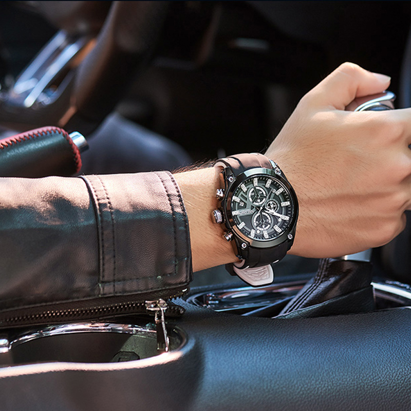 Sport Watches for Men Top Brand Luxury Chronograph Man Watch Military Quartz Clocks Luminous