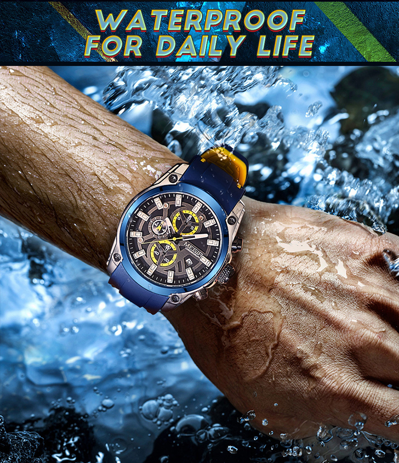 Sport Watches for Men Top Brand Luxury Chronograph Man Watch Military Quartz Clocks Luminous