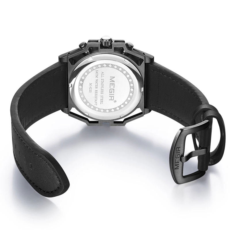 Stainless Steel Mens Watch Waterproof Sports Quartz  Chronograph Stop Wristwatches Male Clock Hour