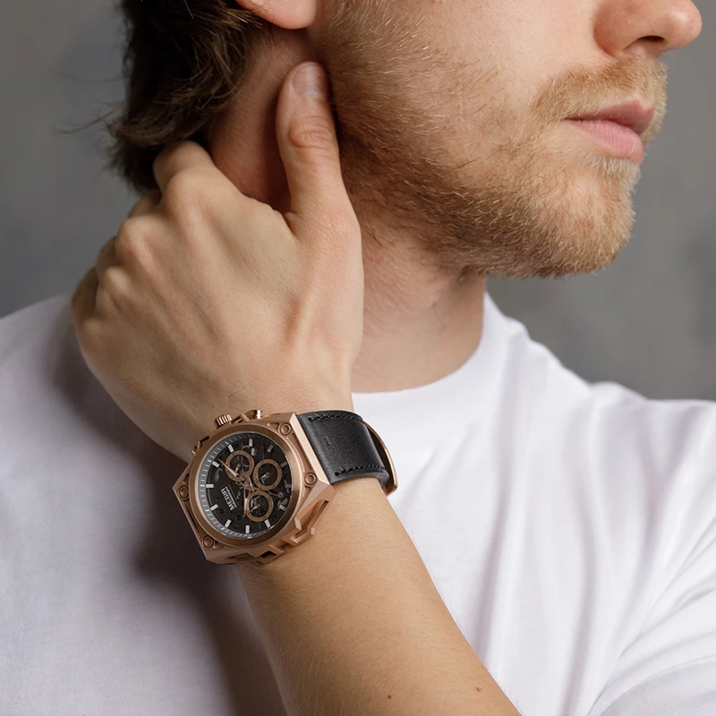 Stainless Steel Mens Watch Waterproof Sports Quartz  Chronograph Stop Wristwatches Male Clock Hour