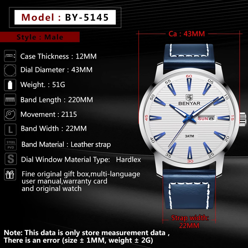 New Men Watch Luxury Top Brand Automatic Week Date Military Fashion Male Quartz Leather Wristwatch