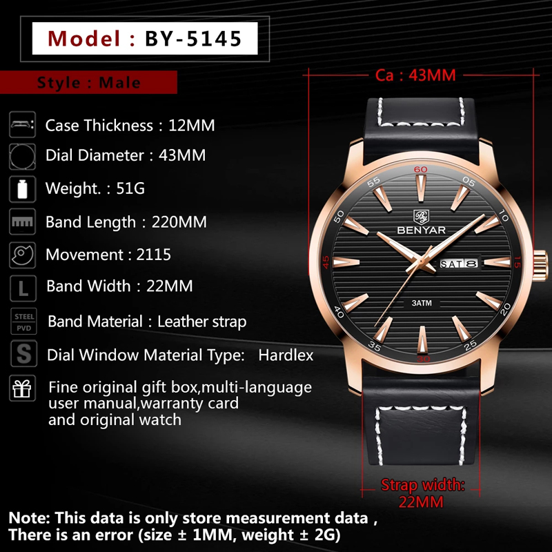 New Men Watch Luxury Top Brand Automatic Week Date Military Fashion Male Quartz Leather Wristwatch