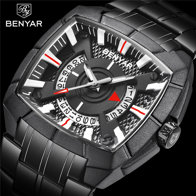 Men's Military Quartz Wrist Watch Top Luxury Waterproof Stainless Steel Watch Calendar Clock Man