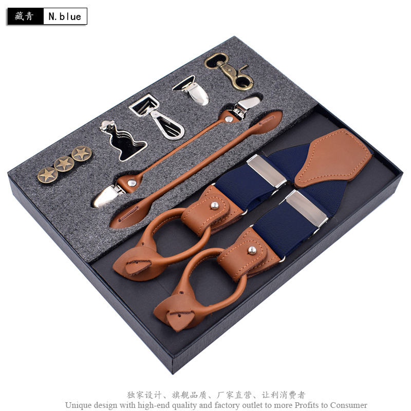Fashion Suspenders Genuine Leather multi-functional Braces Vintage Casual Suspensorio Trousers Strap