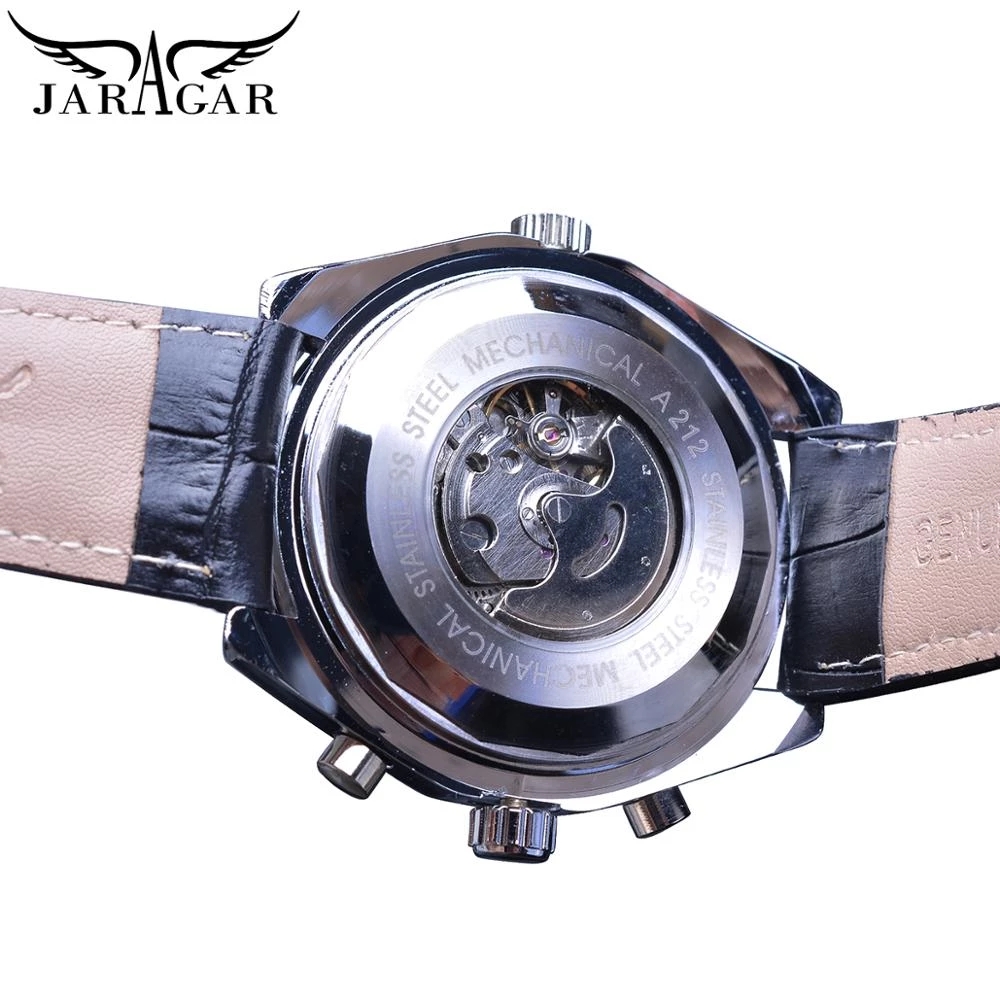 Jaragar Blue Glass Aviator Series Military True Men Sport Automatic Wrist Watch Top Brand Luxury Mechanical Male Clock Hour
