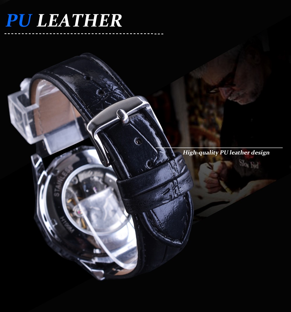 Forsining Fashion Unique Diamond Display Half Skeleton Design Men Silver Automatic Watches Top Brand Luxury Neutral Casual Clock